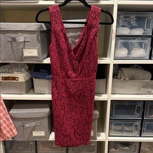 Lulu's Backless Lace Dress - Deep Pink